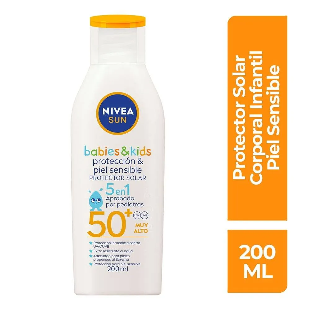NIVEA PROTECTOR  SOLAR BABIES & KIDS PIEL SENSIBLE PFS 50 X 200 ML - Ecofarma