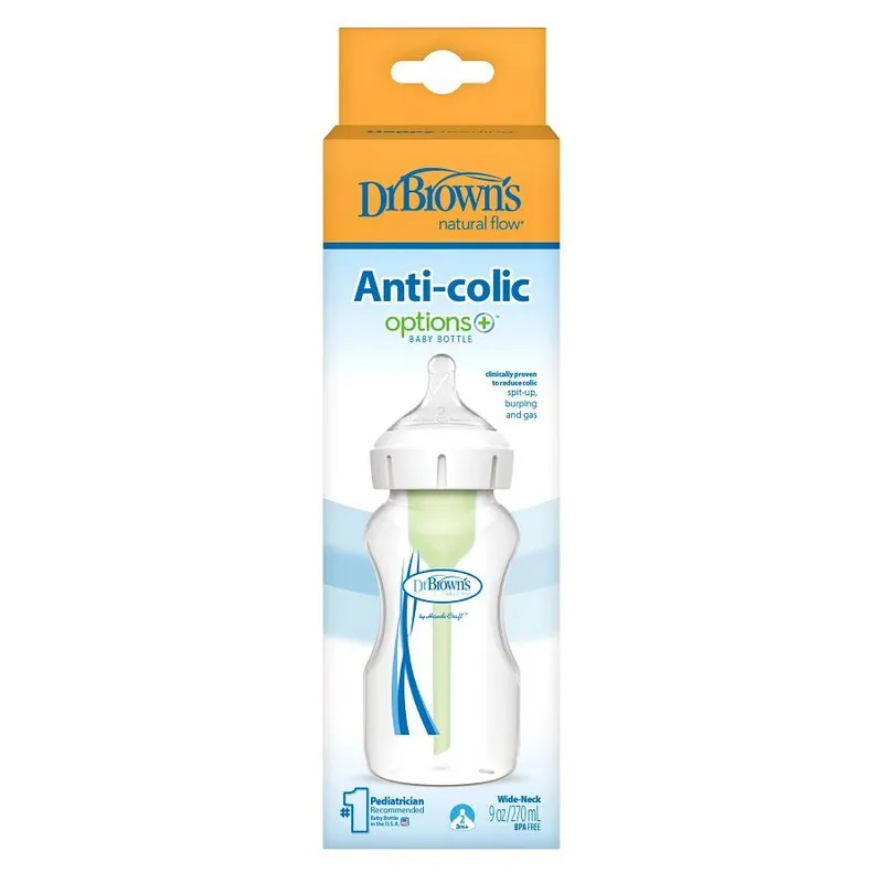 BIBERON DR BROWNS JUGUERO BOCA ANCHA AZUL 270 ML/9 OZ - Ecofarma