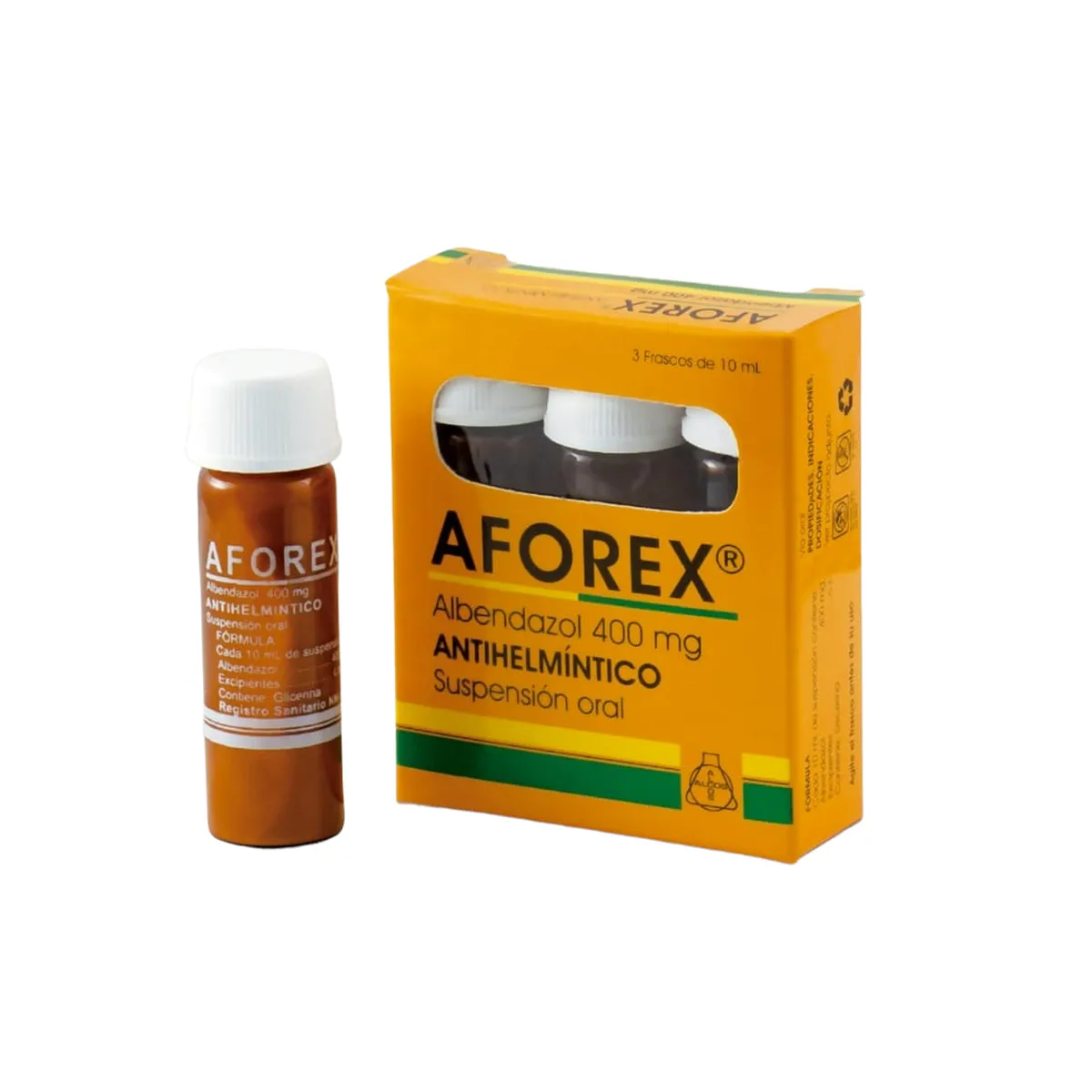 AFOREX 400 MG  SUSPENSION    CAJA X 3 FRASCOS - Ecofarma