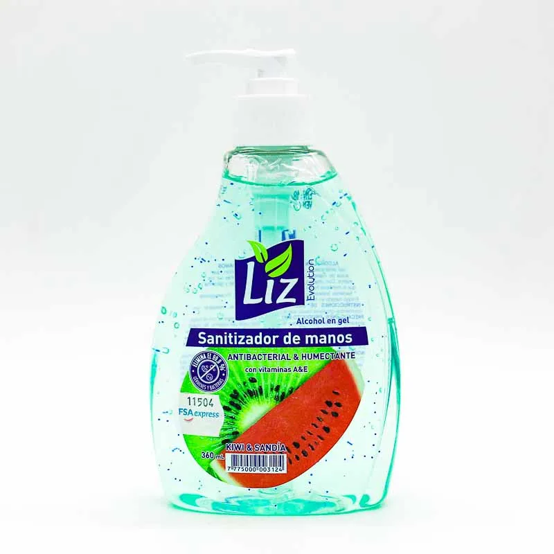 SANITIZADOR DE MANOS LIZ KIWI & SANDIA X 360 ML. - Ecofarma