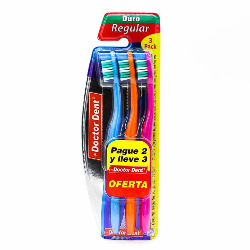 CEPILLO DOCTOR DENT REGULAR DURO PACK X 3 - Ecofarma