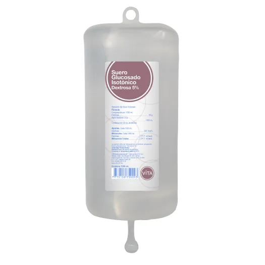 SUERO GLUCOSADO ISOTONICO DEXTROSA 5 % 1000 ML - Ecofarma