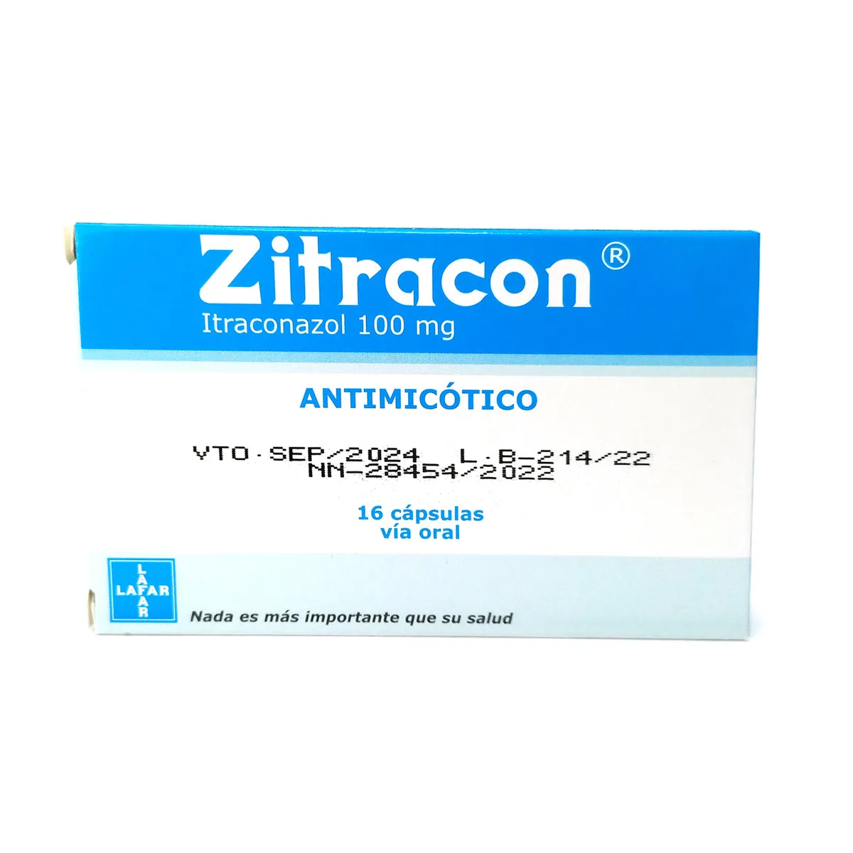 ZITRACON ITRACONAZOL 100 MG CAJA X 16 CAPSULAS - Ecofarma