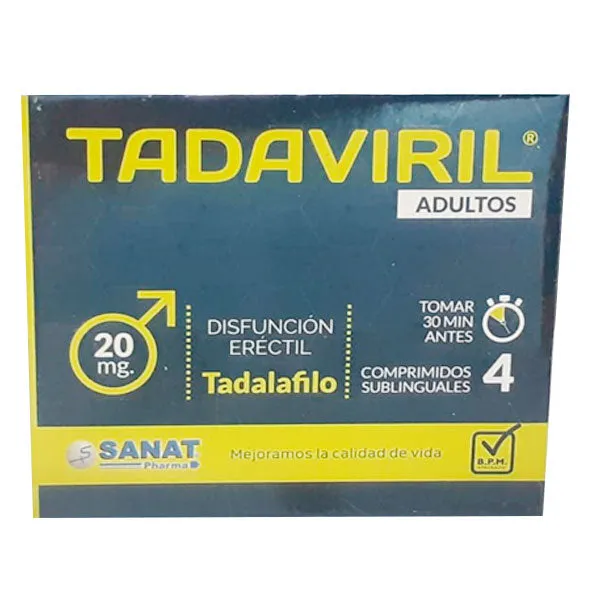 TADAVIRIL 20 MG CAJA X 4 COMPRIMIDOS - Ecofarma