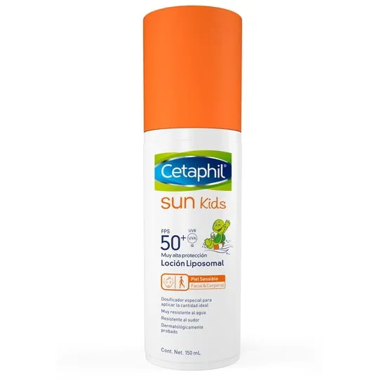 CETAPHIL SUN KIDS FPS 50 + PROTECTOR  SOLAR EN LOCION LIPOSOMAL X 150 ML - Ecofarma