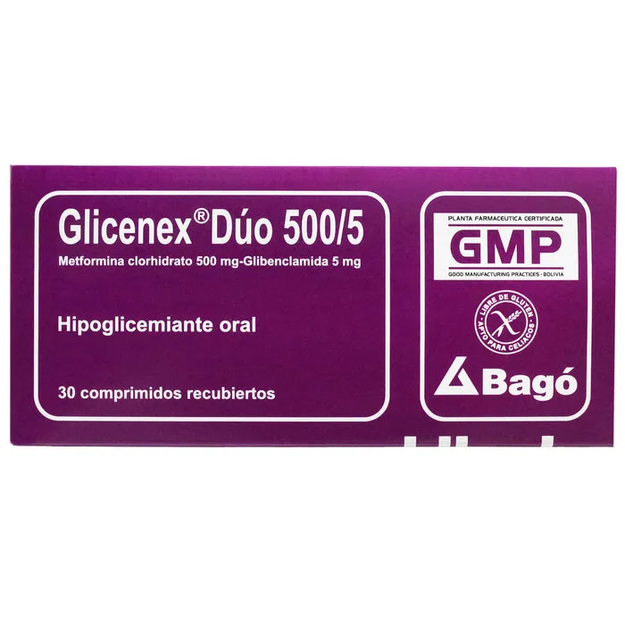 GLICENEX DUO 500/5 CAJA X 30 COMPRIMIDOS - Ecofarma