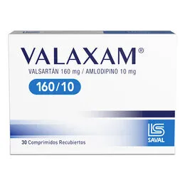 VALAXAM 160/10 MG CAJA X 30 COMPRIMIDOS - Ecofarma