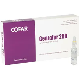 GENTAFAR  280 MG  CAJA X 10 AMPOLLA - Ecofarma