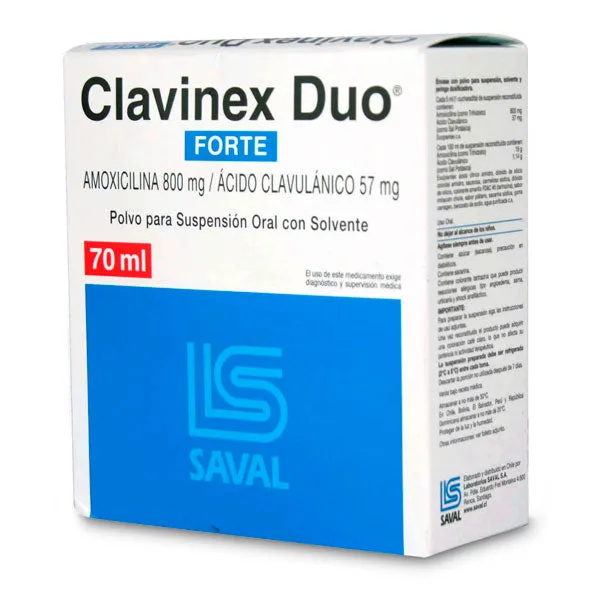 CLAVINEX DUO FORTE SUSPENCION FCO X 70 ML - Ecofarma