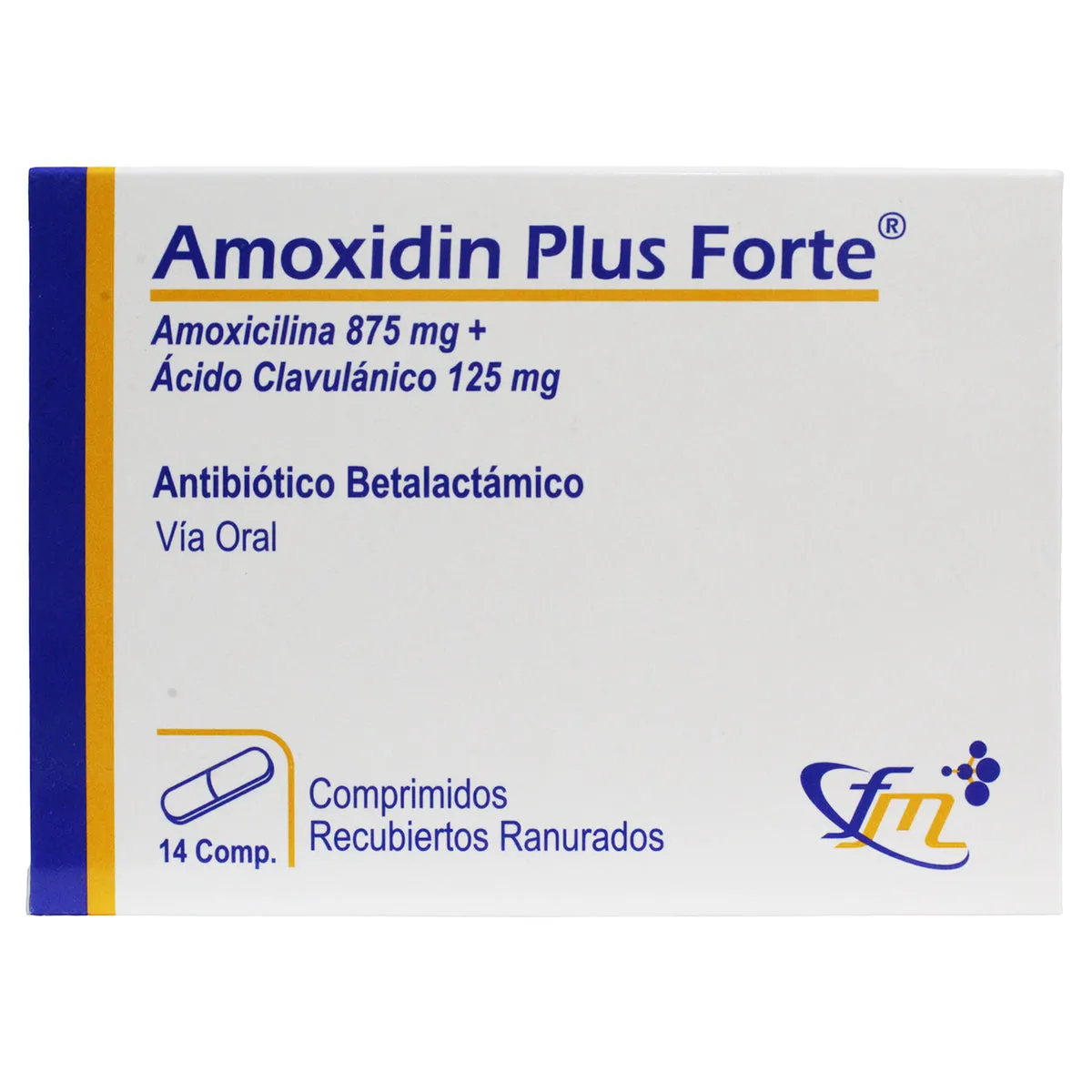 AMOXIDIN PLUS FORTE CAJA X 14 COMPRIMIDOS - Ecofarma