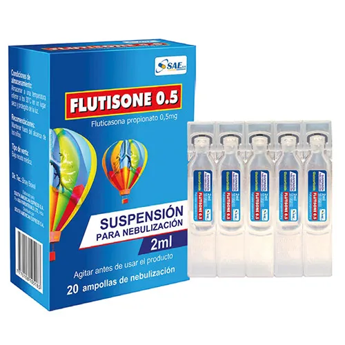 FLUTISONE 0.5  SOLUCION   PARA NEBULIZAR CAJA X 20 AMPOLLAS - Ecofarma