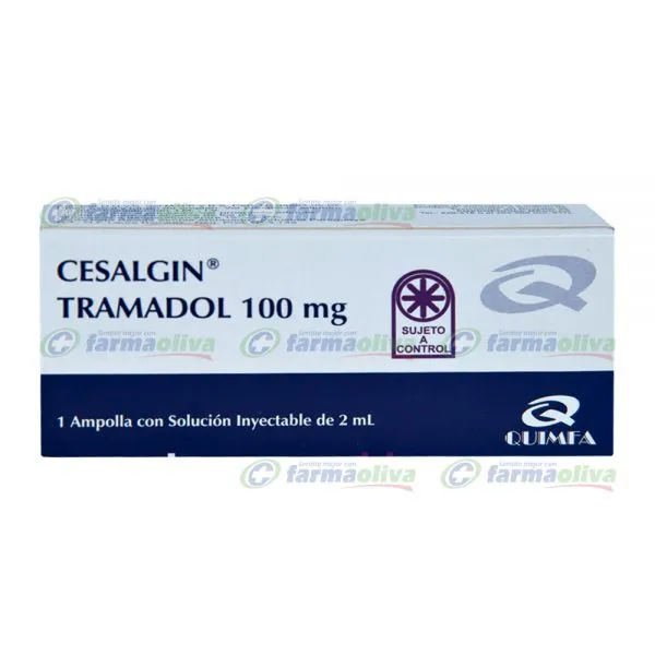 CESALGIN  TRAMADOL 100 MG X 5 AMPOLLAS - Ecofarma