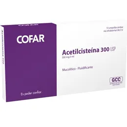 ACETILCISTEINA 300 MG CAJA X 10 AMPOLLAS - Ecofarma