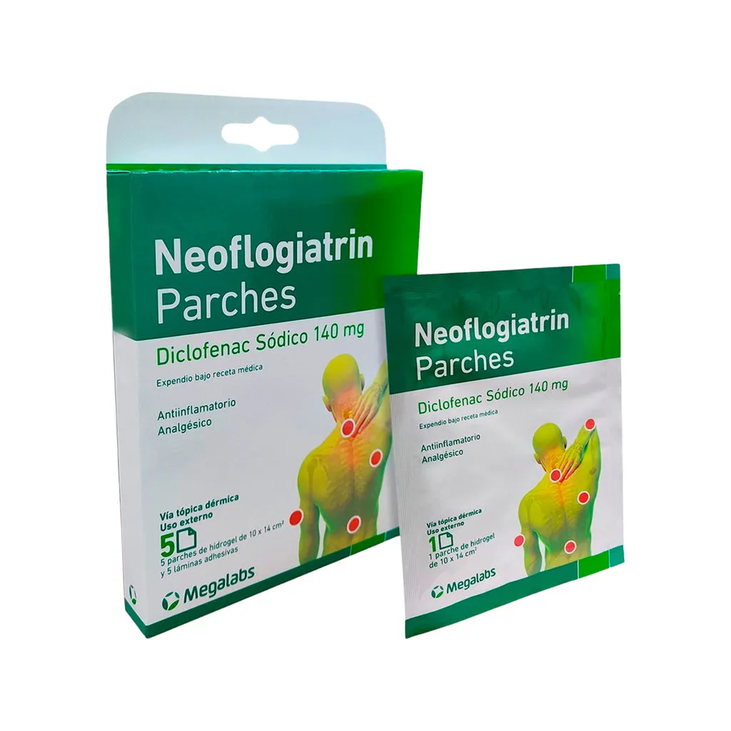 NEOFLOGIATRIN 140 MG CAJA X 5 PARCHES - Ecofarma