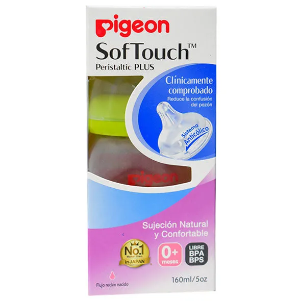 BIBERON PIGEON SOFTOUCH 160 ML/5 OZ VERDE - Ecofarma