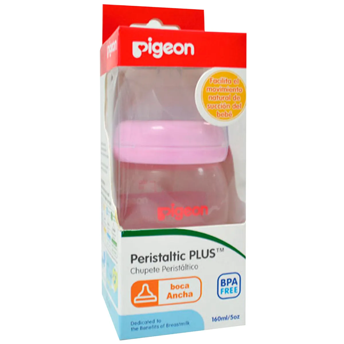BIBERON PIGEON SOF TOUCH BOCA ANCHA ROSADO 5 OZ/ 160 ML - Ecofarma