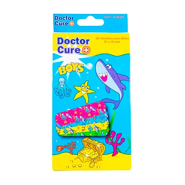 CURITAS DOCTOR CURE BOYS TIBURON CAJA X 50 UNIDADES - Ecofarma
