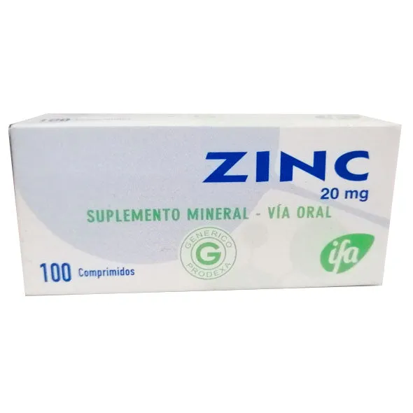 ZINC 20 MG CAJA X 100 COMPRIMIDOS - Ecofarma