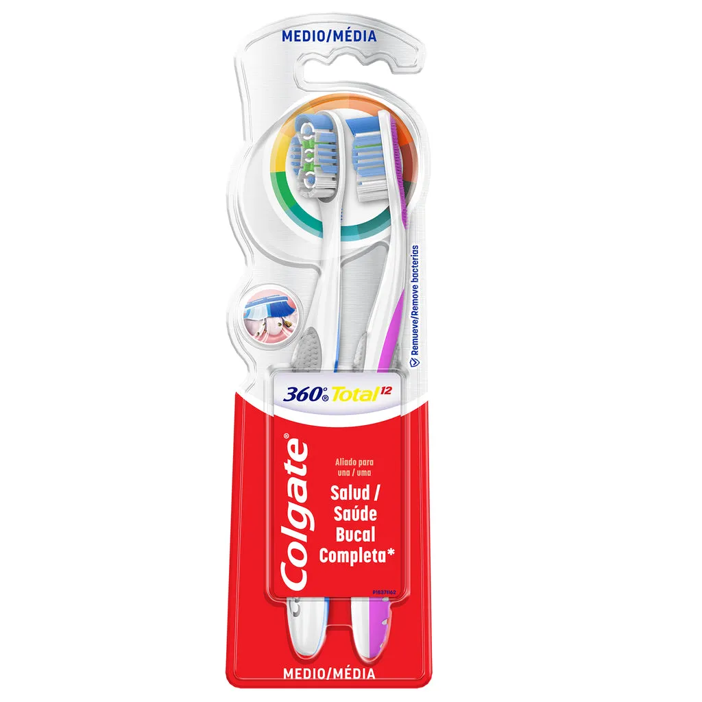 CEPILLO COLGATE 360 SURROUND WHITENING MEDIO 2X1 - Ecofarma
