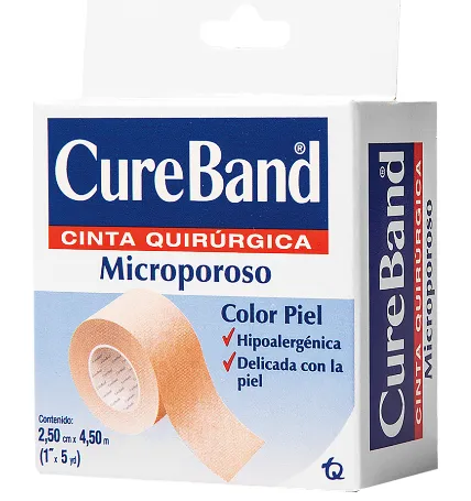 MICROPORE CURE BAND PIEL 2.5CM - Ecofarma