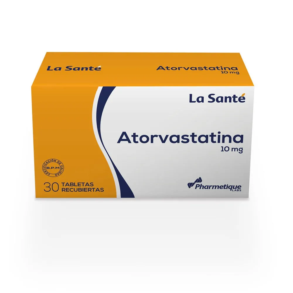 ATORVASTATINA 10 MG CAJA X 10 TABLETAS RECUBIERTAS - Ecofarma