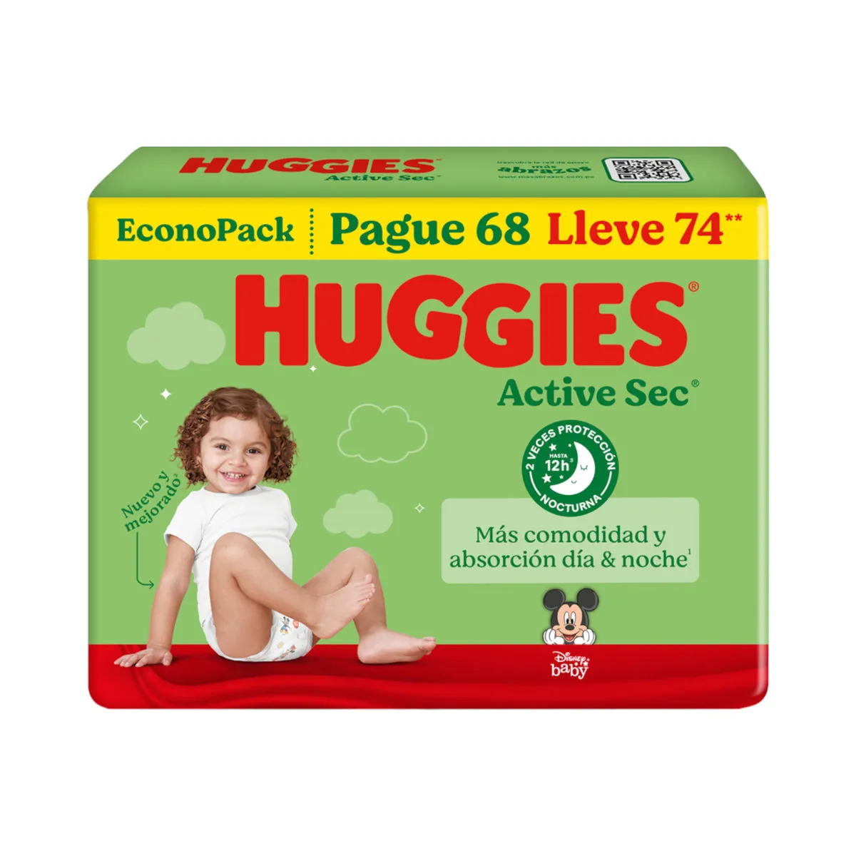 HUGGIES PAÑAL ACTIVE SEC XXG X 74 ECONOPACK - Ecofarma