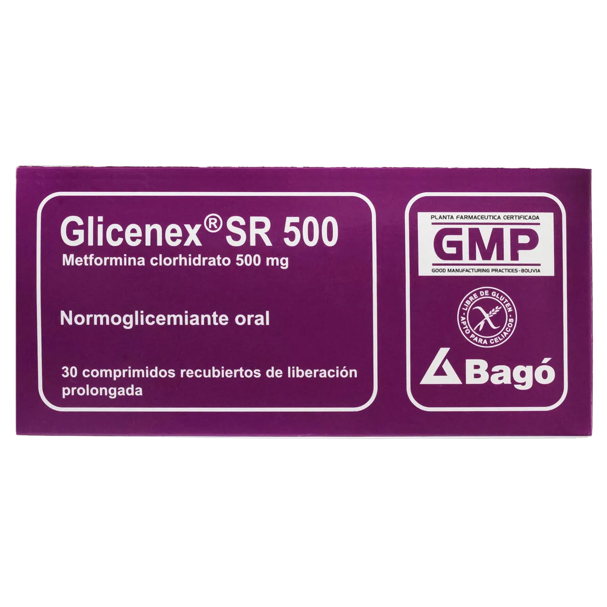 GLICENEX SR 500 MG CAJA X 30 COMPRIMIDOS - Ecofarma