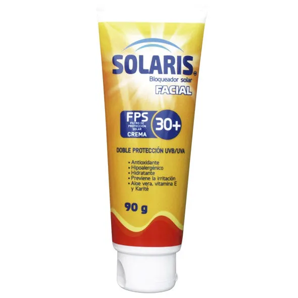 SOLARIS BLOQUEDOR  SOLAR FACIAL FPS-30+ CREMA X 90 G - Ecofarma