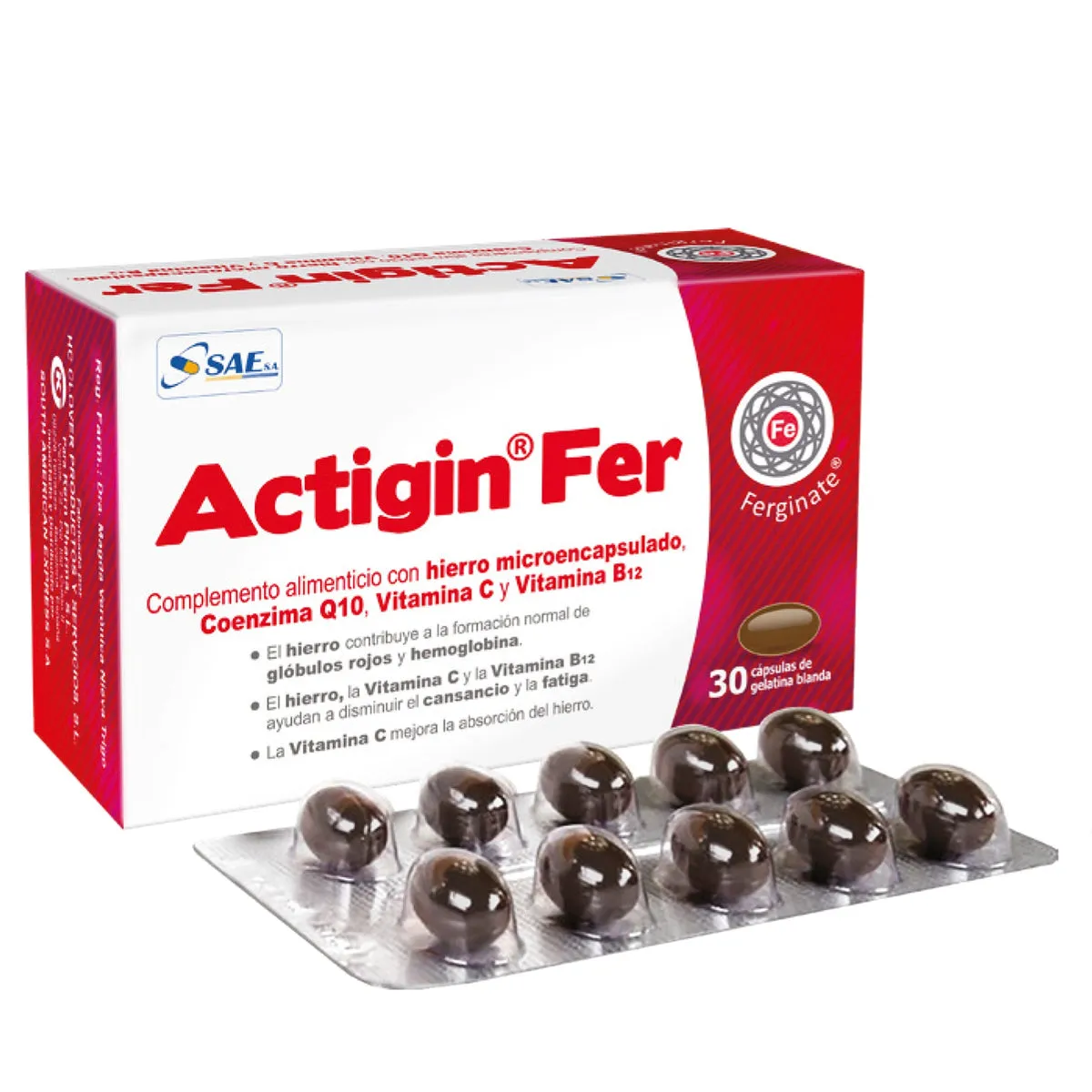 ACTIGIN FER CAJA X 30 CAPSULAS BLANDAS - Ecofarma