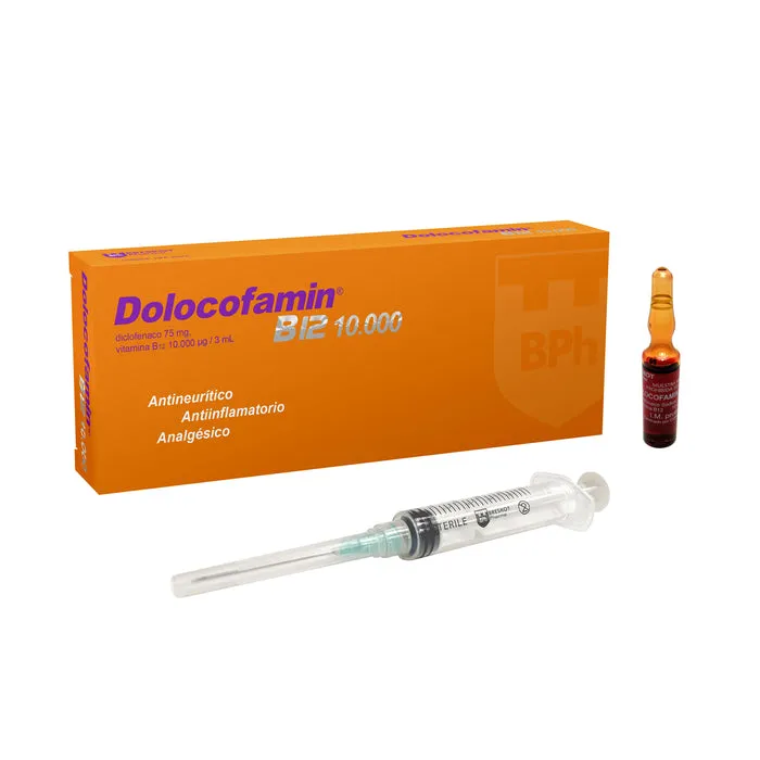 DOLOCOFAMIN B12 10.000 CAJA X 1 AMPOLLA CAJA X 10 - Ecofarma