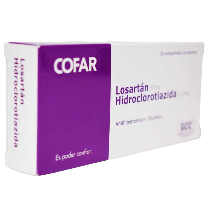 LOSARTAN - HIDROCLOROTIAZIDA 50/12.5 MG CAJA X 30 COMPRIMIDOS - Ecofarma