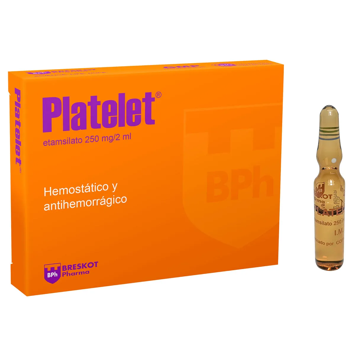 PLATELEX 250 MG CAJA X 4 AMPOLLAS - Ecofarma