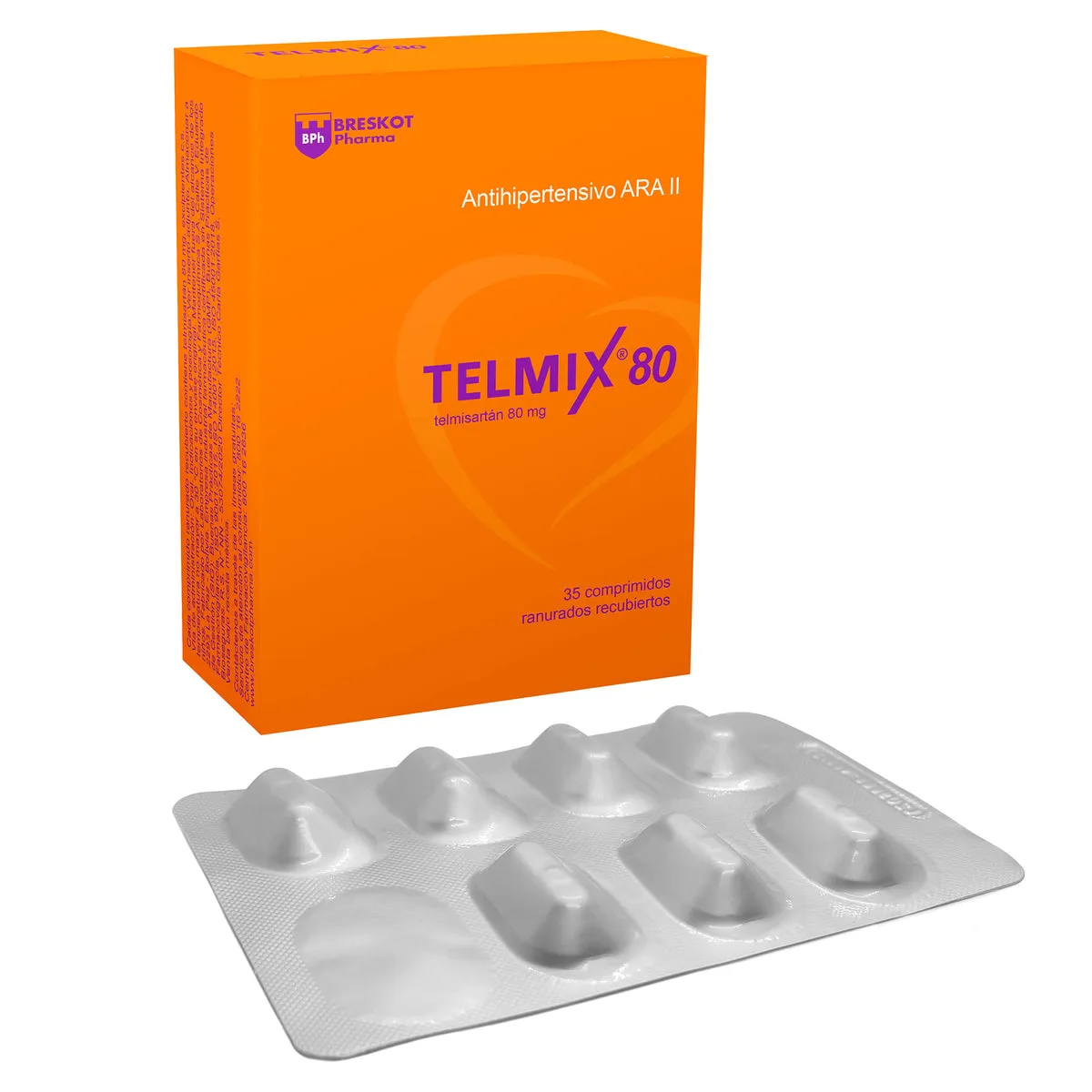 TELMIX 80 MG CAJA X 35 COMPRIMIDOS - Ecofarma