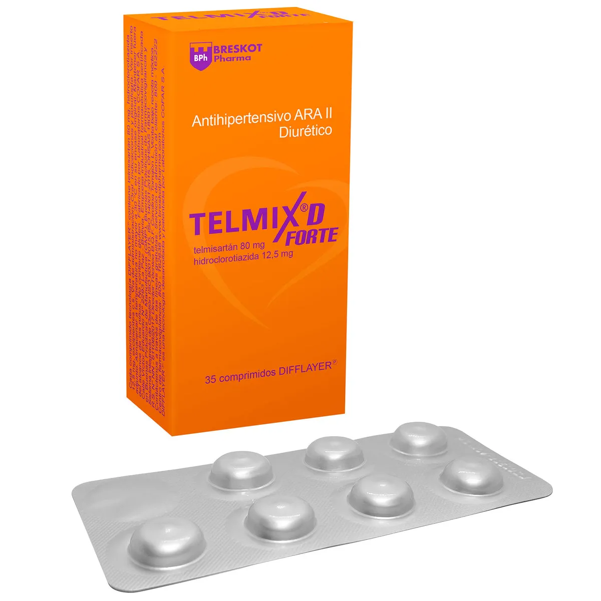 TELMIX D FORTE CAJA X 35 COMPRIMIDOS - Ecofarma