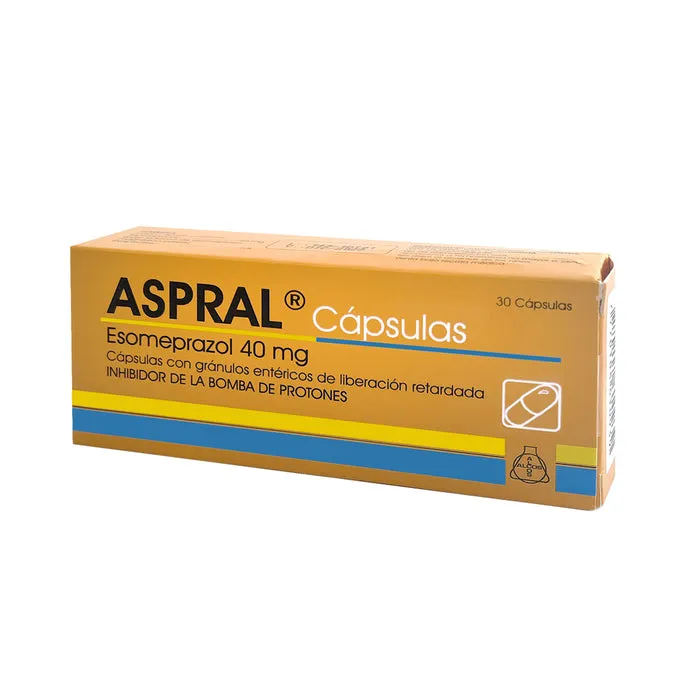 ASPRAL 40 MG ESOMEPRAZOL CAJA X 30 CAPSULAS - Ecofarma