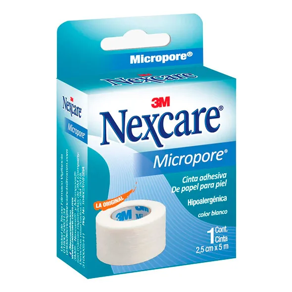 MICROPORE NEXCARE 3M 2.4 CM X 9.1 M COLOR BLANCO - Ecofarma