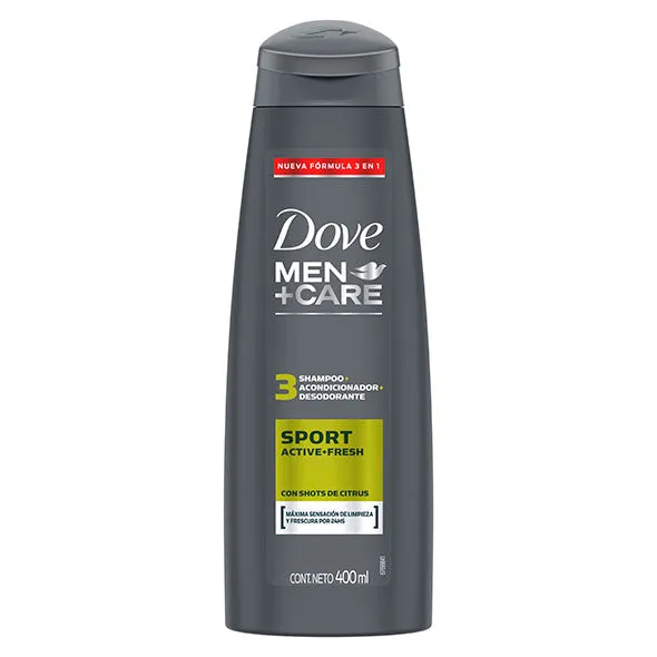 SHAMPOO DOVE MEN SPORT 3 EN 1 X 400 ML - Ecofarma