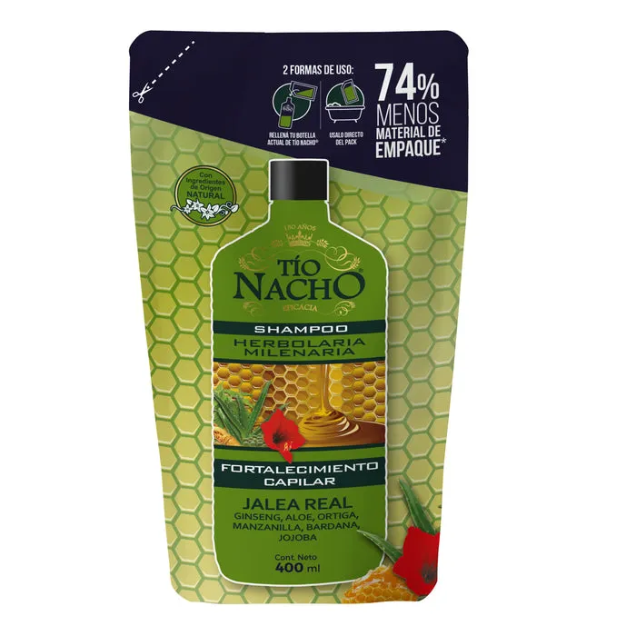 TIO NACHO SHAMPOO HERBOLARIA MILENARIA  BOLSA X 400 ML - Ecofarma