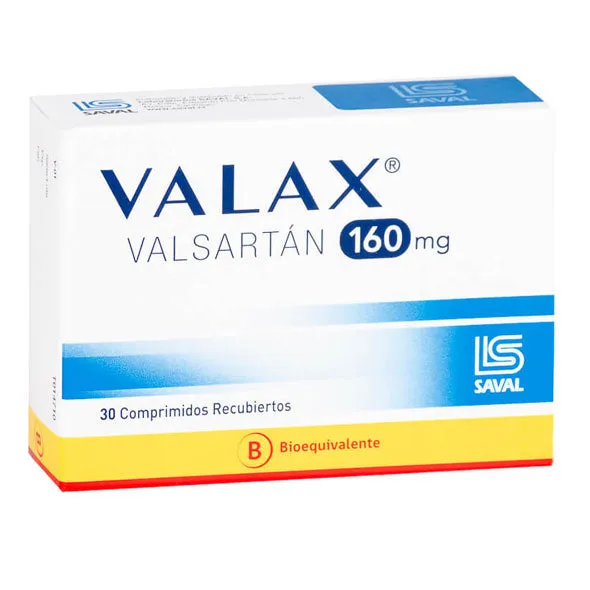 VALAX VALSARTAN 160 MG CAJA X 30 COMPRIMIDOS - Ecofarma