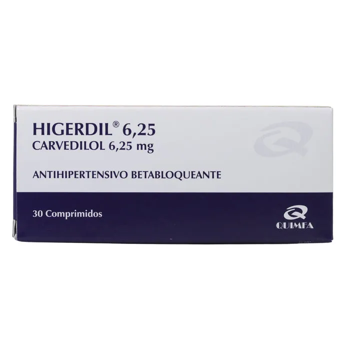 HIGERDIL 6.25 CAJA X 30 COMPRIMIDOS - Ecofarma