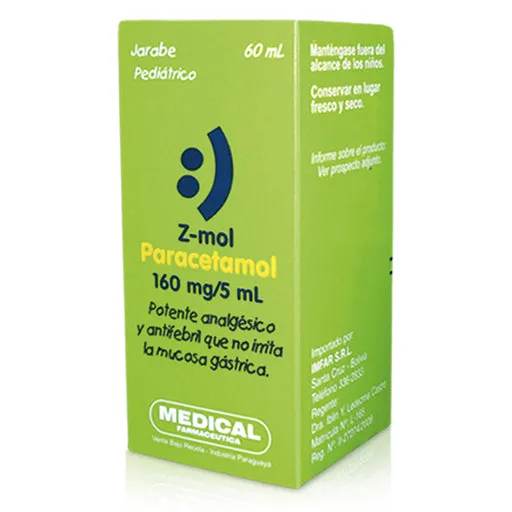 Z MOL PARACETAMOL 160 MG JARABE FCO X 60 ML - Ecofarma
