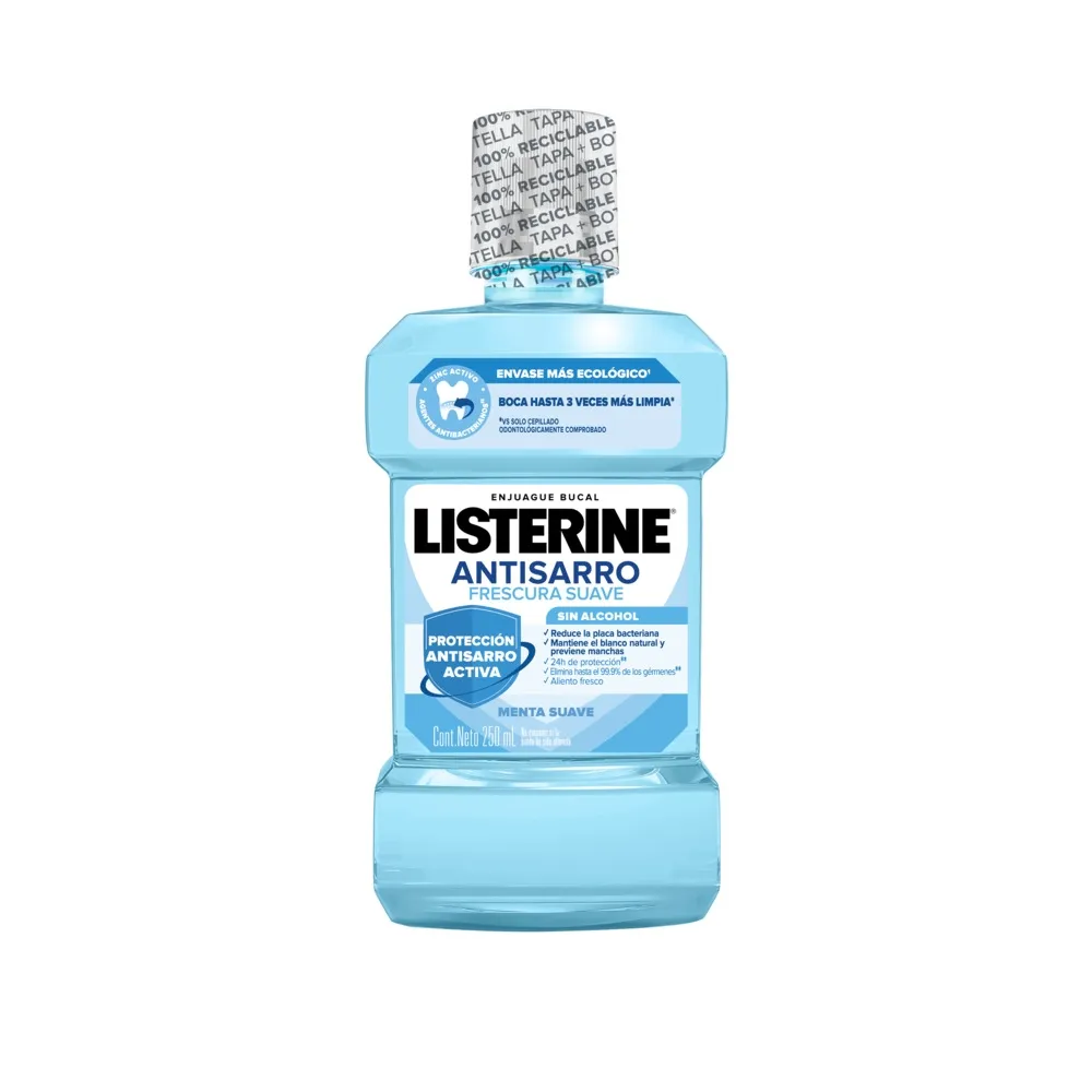 LISTERINE ANTI SARRO ZERO FRESCURA SUAVE X 250 ML - Ecofarma