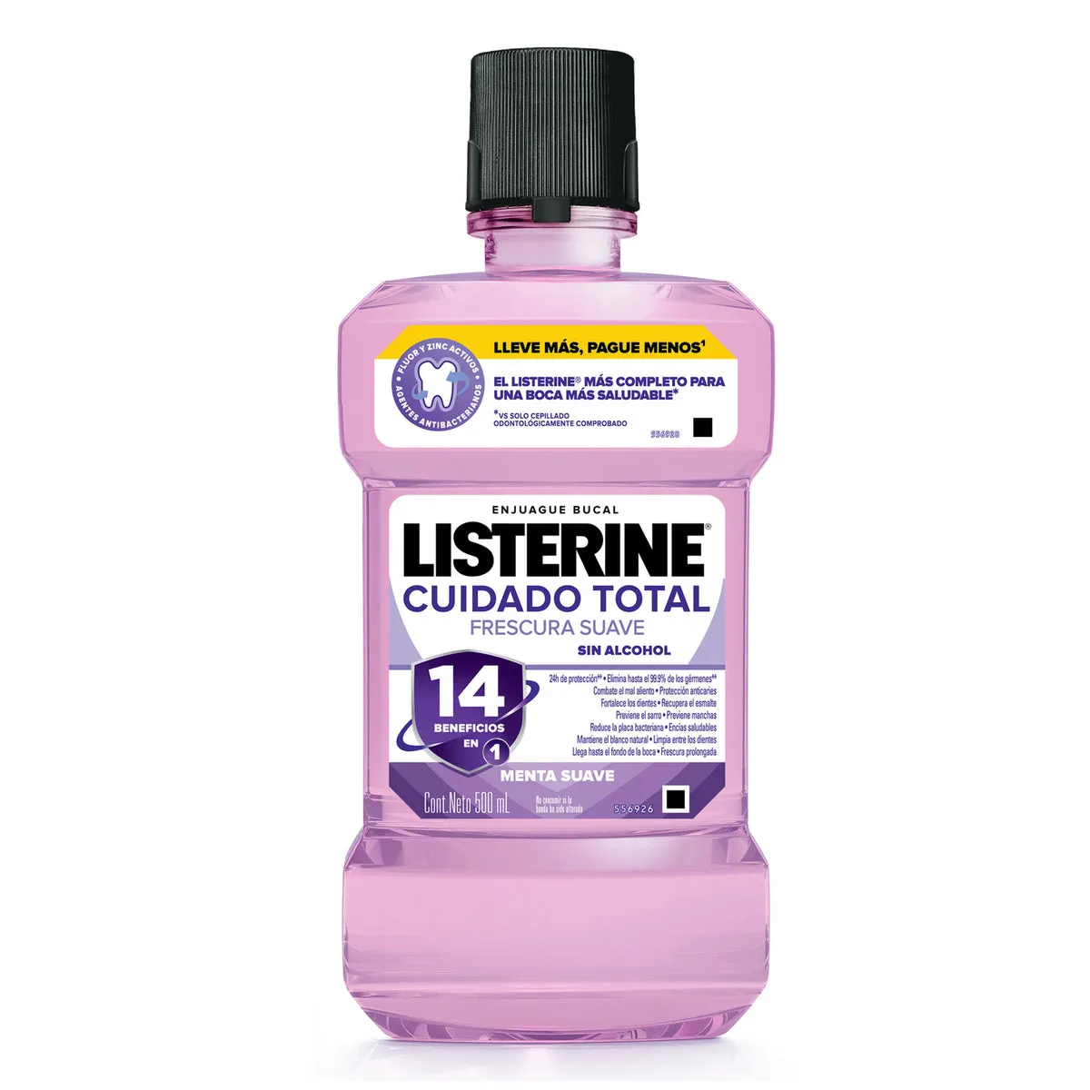 LISTERINE CUIDADO TOTAL SIN ALCOHOL X 500 ML - Ecofarma