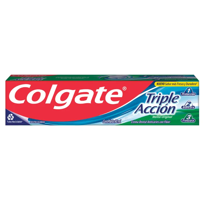 PASTA DENTAL COLGATE TRIPLE ACCION FRESCURA TUBO X 90GR - Ecofarma