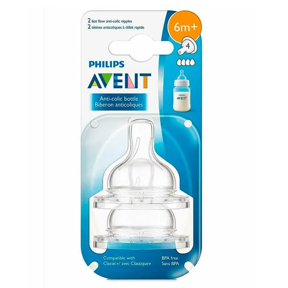 TETINA AVENT BOCA ANCHA 3+ ESTUCHE X 2 UNIDADES - Ecofarma