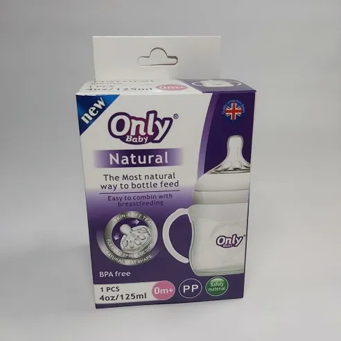 BIBERON ONLY BABY TETINA ANCHA 0+ X 125 ML - Ecofarma