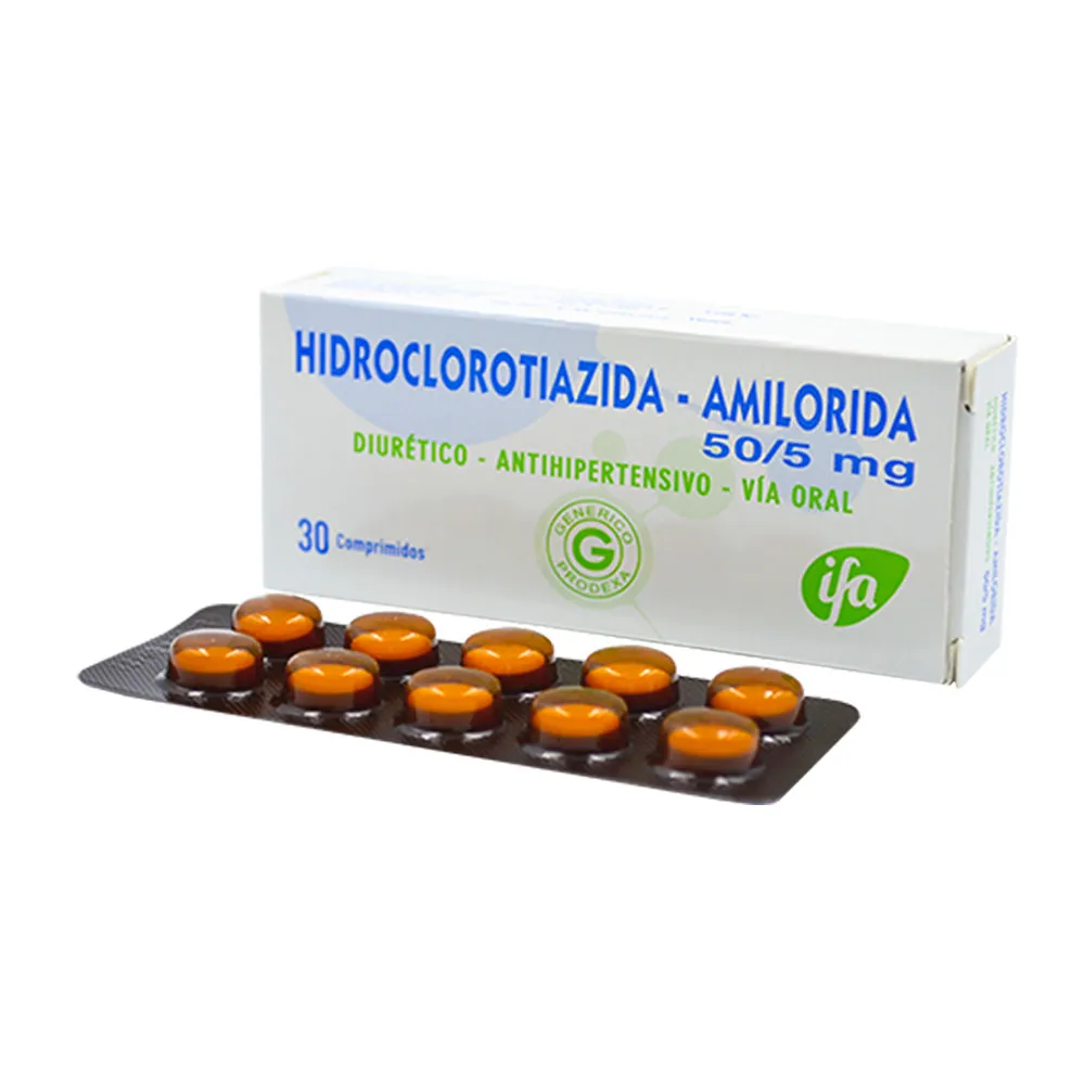 HIDROCLOROTIAZIDA AMILORIDA 50/5  CAJA X 30 COMPRIMIDOS - Ecofarma