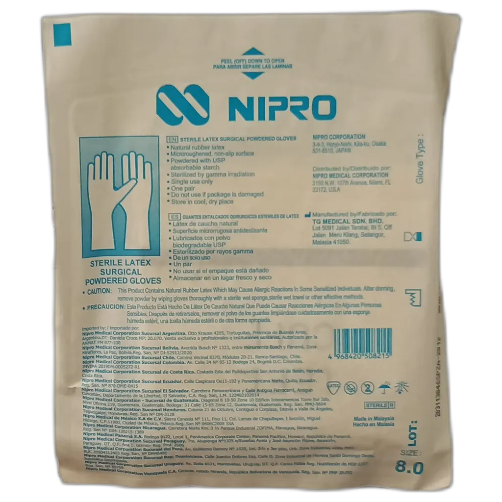 GUANTES ESTERIL Nª 6- 6.5- 7- 7.5- 8- 8.5 - Ecofarma