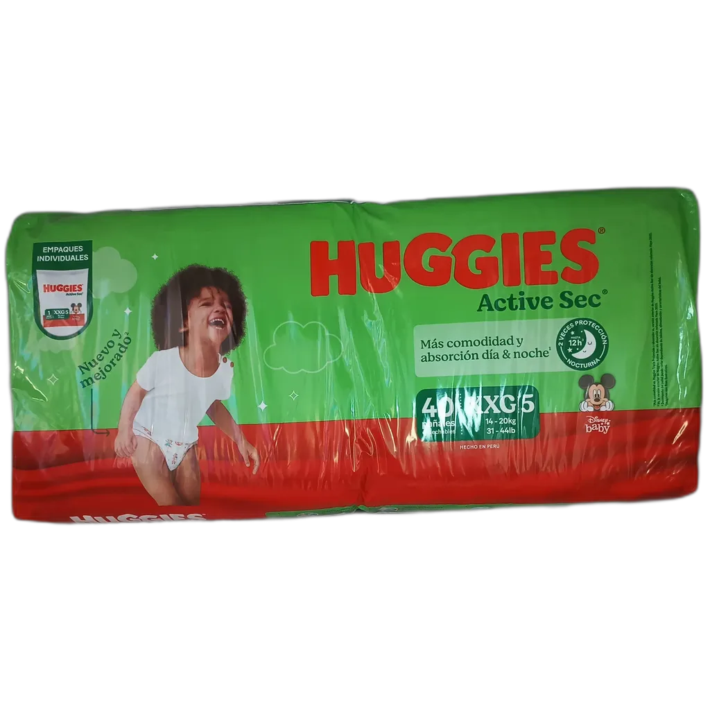 PAÑAL HUGGIES VERDE "XXG/5" X 40 UNID. - Ecofarma
