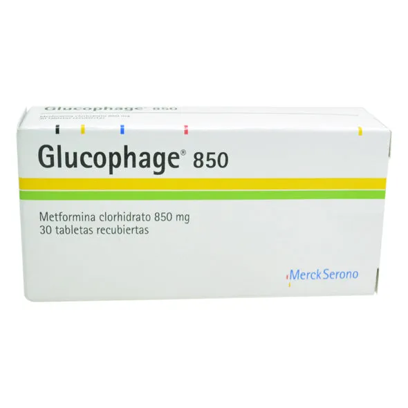 GLUCOPHAGE 850 MG CAJA X 30 COMPRIMIDOS - Ecofarma